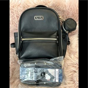 Like New Itzy Ritzy Black Mini Backpack Diaper Bag Bundle